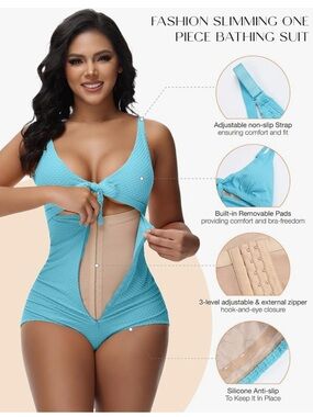 SHAPSHE Women's Tummy Control Swimsuit One Piece Slimming Bathing swim NWOT